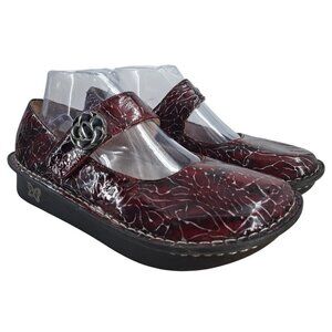Alegria Pal 544 Red Comfort Mary Jane Shoes Size 39 US 9 Paloma Patent Leather